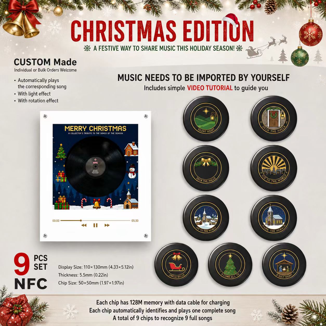 TuneKeeps Custom Christmas NFC 9-Disc Set
